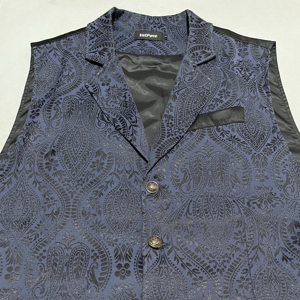 Vatpave Suit Vest Vest Men's Size Large Victorian Steampunk Paisley Jacquard‎